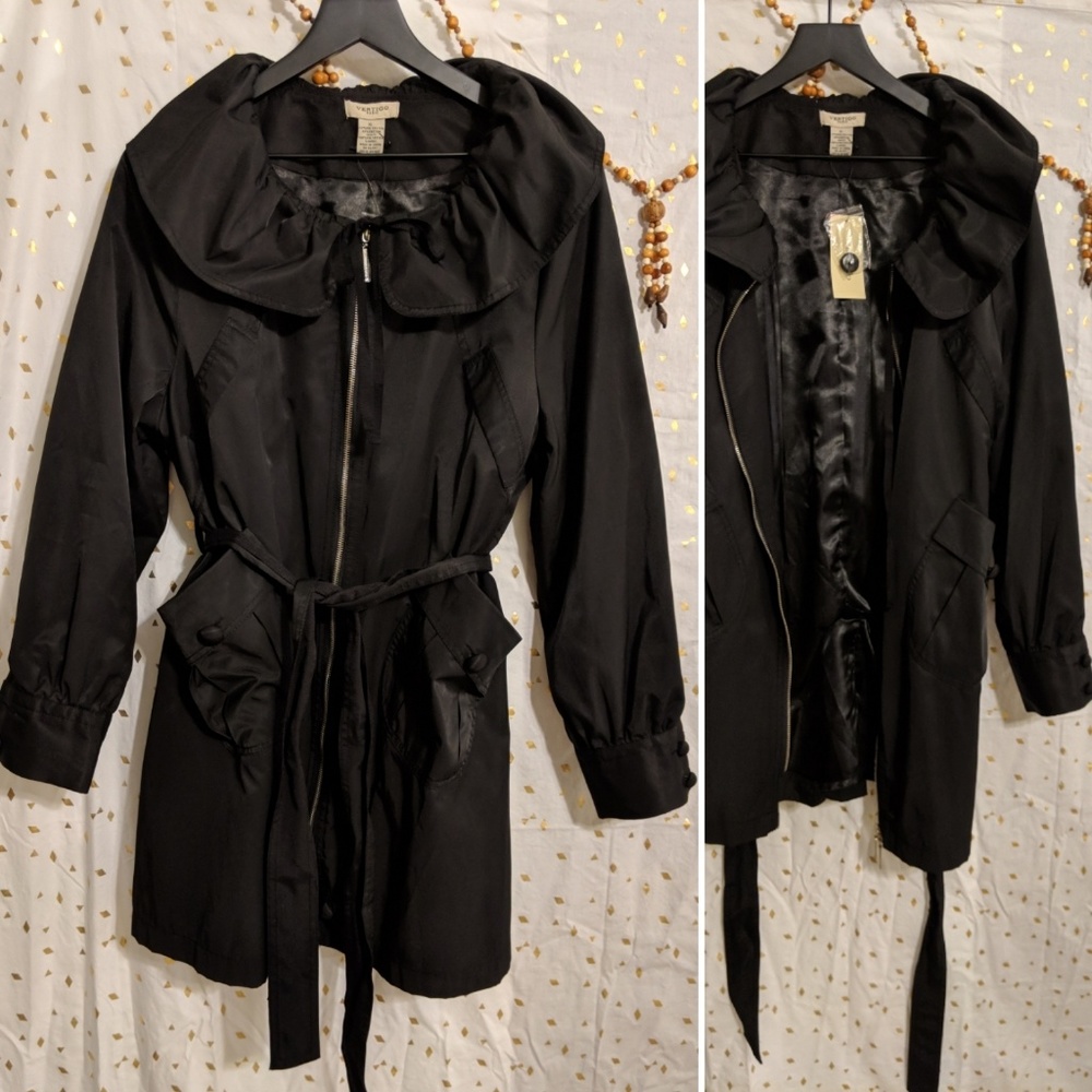 Vertigo Paris Black Trench Coat 🖤 NWT 🖤 Perfect!